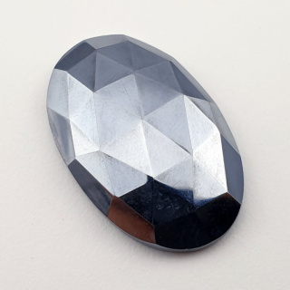Precious shungite faceted cabochon 31x20 mm no 35