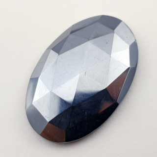 Precious shungite faceted cabochon 31x20 mm no. 8