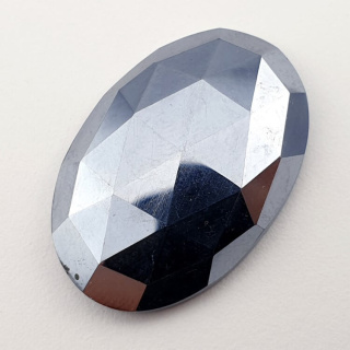 Precious shungite faceted cabochon 31x21 mm no. 2