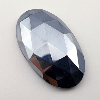 Precious shungite faceted cabochon 32x19 mm no. 12