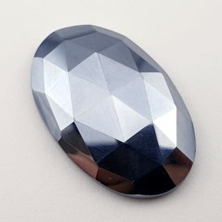 Precious shungite faceted cabochon 32x20 mm no. 38