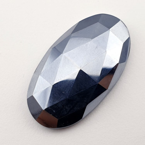 Precious shungite faceted cabochon 33x18 mm no 19 Precious shungite faceted cabochon 33x18 mm no 19