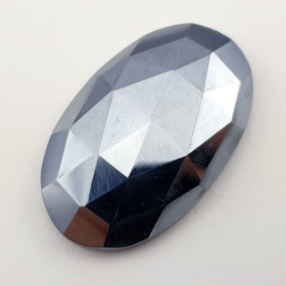 Precious shungite faceted cabochon 33x21 mm no. 6