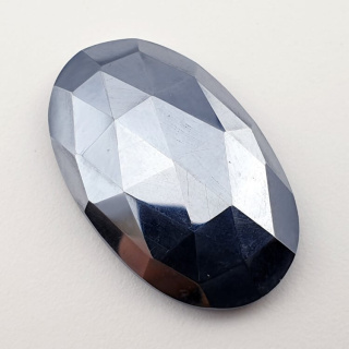 Precious shungite faceted cabochon 33x21 mm no. 6