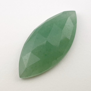 Green aventurine faceted cabochon 33x15 mm no 15