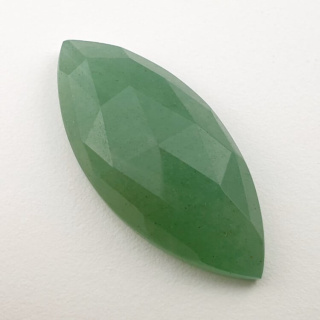 Green aventurine faceted cabochon 33x15 mm no 21