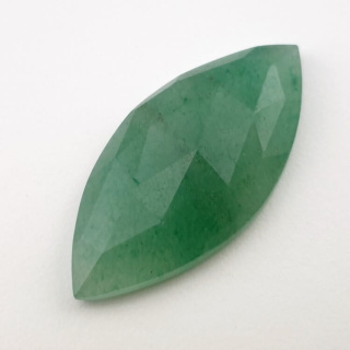 Green aventurine faceted cabochon 34x16 mm no 5