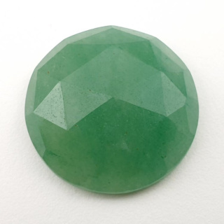 Green aventurine faceted cabochon fi 24 mm no 18