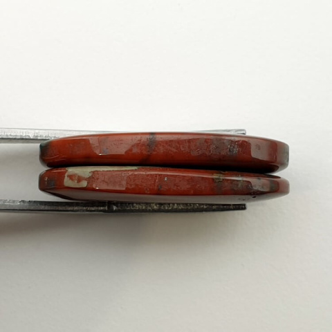 Heliotrope pair of cabochons with hole 28x15 mm no P6 Heliotrope pair of cabochons with hole 28x15 mm no P6