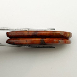 Bloodstone pair of cabochons with hole 39x16 mm no P5