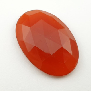 Carnelian faceted cabochon 30x20 mm no 14