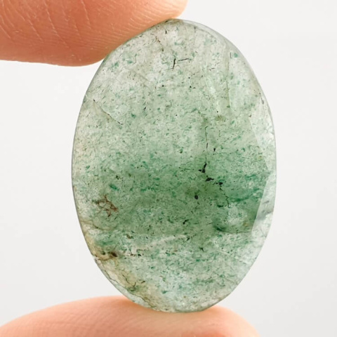 Aventurine quartz faceted cabochon 29x19 mm no. 2 Aventurine quartz faceted cabochon 29x19 mm no. 2