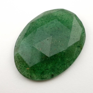Aventurine quartz faceted cabochon 34x25 mm no 30