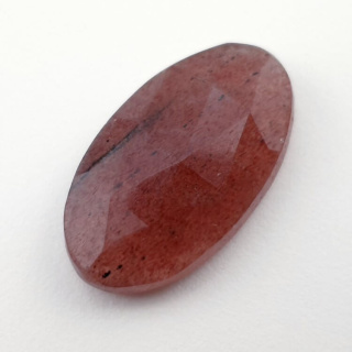 Strawberry quartz faceted cabochon 24x14 mm no 26