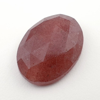 Strawberry quartz faceted cabochon 24x18 mm no 25