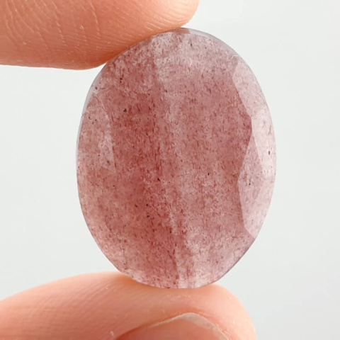 Strawberry quartz faceted cabochon 24x18 mm no 25 Strawberry quartz faceted cabochon 24x18 mm no 25