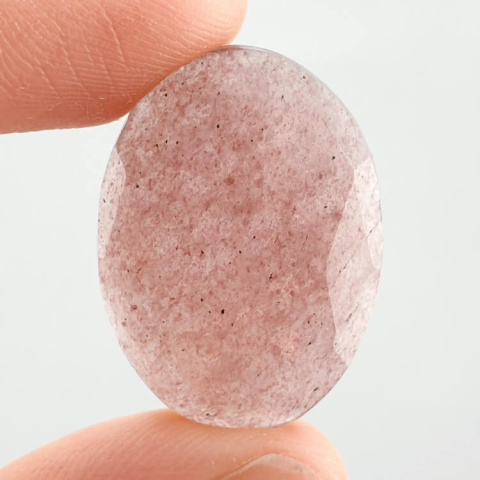 Strawberry quartz faceted cabochon 25x18 mm no 27 Strawberry quartz faceted cabochon 25x18 mm no 27