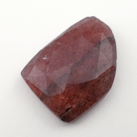 Strawberry quartz faceted cabochon 25x19 mm no 5
