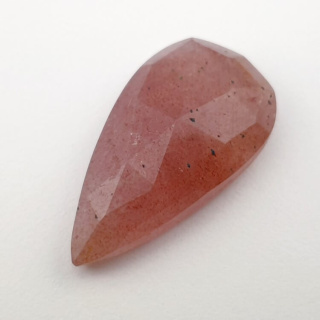 Strawberry quartz faceted cabochon 27x15 mm no 7