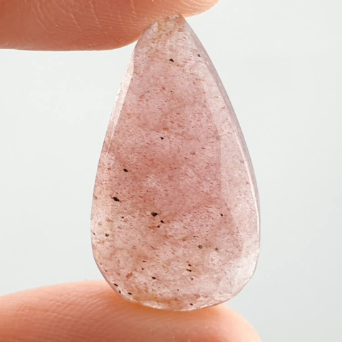 Strawberry quartz faceted cabochon 27x15 mm no 7 Strawberry quartz faceted cabochon 27x15 mm no 7