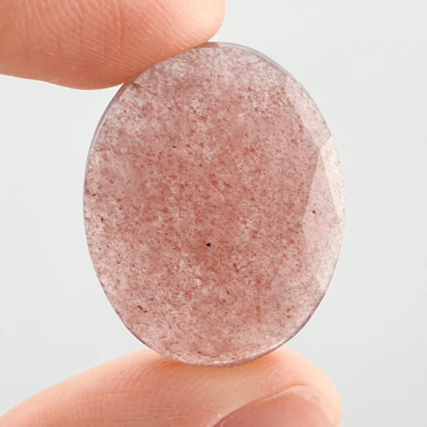 Strawberry quartz faceted cabochon 27x21 mm no 10 Strawberry quartz faceted cabochon 27x21 mm no 10