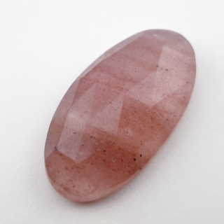 Strawberry quartz faceted cabochon 28x15 mm no 24