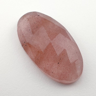 Strawberry quartz faceted cabochon 28x15 mm no 24