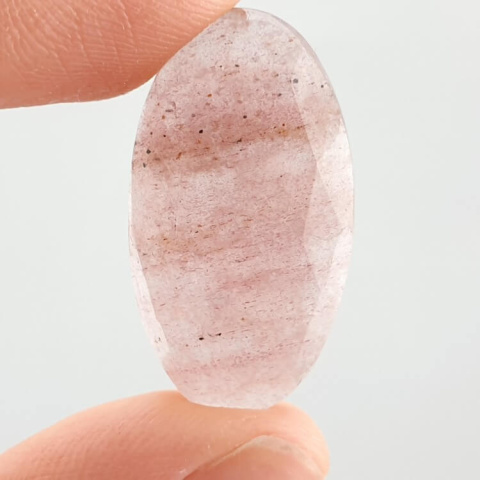 Strawberry quartz faceted cabochon 28x15 mm no 24 Strawberry quartz faceted cabochon 28x15 mm no 24