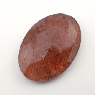 Strawberry quartz faceted cabochon 30x21 mm no 4