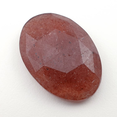 Strawberry quartz faceted cabochon 30x21 mm no. 6 Strawberry quartz faceted cabochon 30x21 mm no. 6