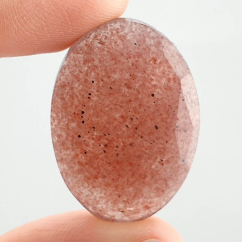 Strawberry quartz faceted cabochon 30x21 mm no. 6 Strawberry quartz faceted cabochon 30x21 mm no. 6