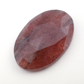 Strawberry quartz faceted cabochon 32x21 mm no 17