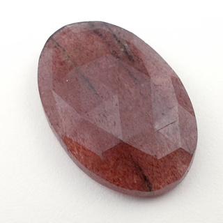 Strawberry quartz faceted cabochon 32x21 mm no 17
