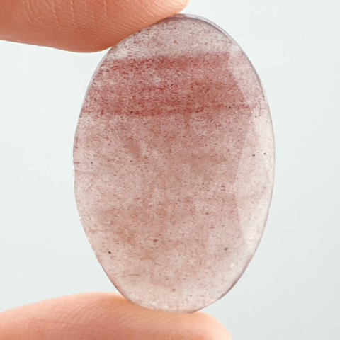 Strawberry quartz faceted cabochon 32x21 mm no 8 Strawberry quartz faceted cabochon 32x21 mm no 8