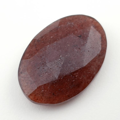 Strawberry quartz faceted cabochon 32x22 mm no 22 Strawberry quartz faceted cabochon 32x22 mm no 22