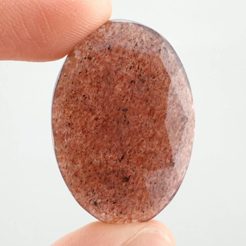 Strawberry quartz faceted cabochon 32x22 mm no 22 Strawberry quartz faceted cabochon 32x22 mm no 22