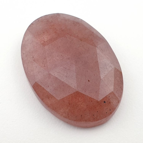 Strawberry quartz faceted cabochon 32x22 mm no 9 Strawberry quartz faceted cabochon 32x22 mm no 9