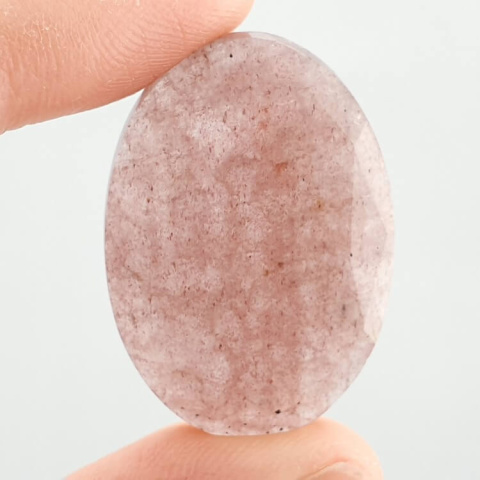 Strawberry quartz faceted cabochon 32x22 mm no 9 Strawberry quartz faceted cabochon 32x22 mm no 9