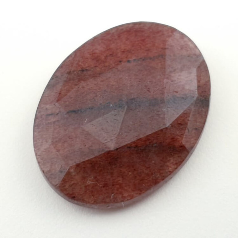 Strawberry quartz faceted cabochon 32x25 mm no. 15 Strawberry quartz faceted cabochon 32x25 mm no. 15