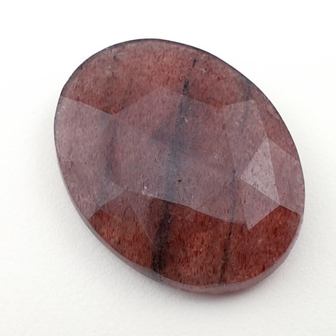 Strawberry quartz faceted cabochon 32x25 mm no. 15 Strawberry quartz faceted cabochon 32x25 mm no. 15