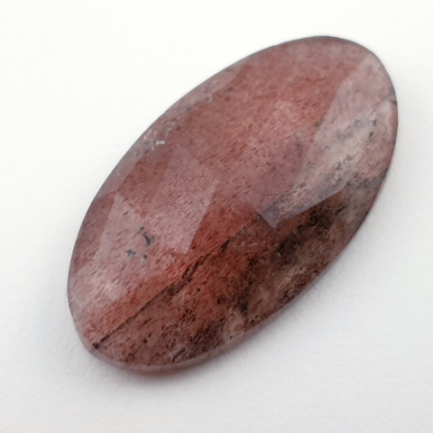 Strawberry quartz faceted cabochon 33x18 mm no 28 Strawberry quartz faceted cabochon 33x18 mm no 28