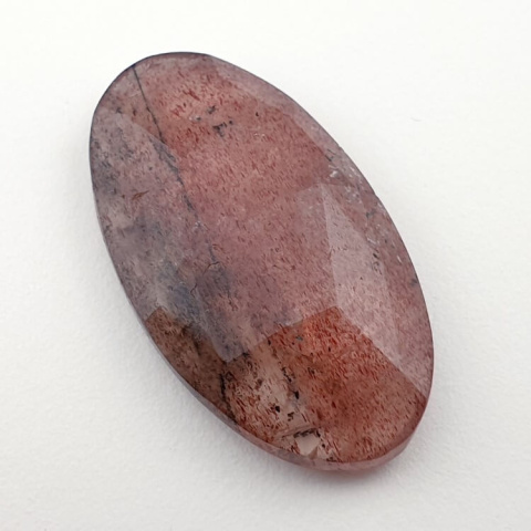 Strawberry quartz faceted cabochon 33x18 mm no 28 Strawberry quartz faceted cabochon 33x18 mm no 28