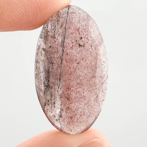 Strawberry quartz faceted cabochon 33x18 mm no 28 Strawberry quartz faceted cabochon 33x18 mm no 28