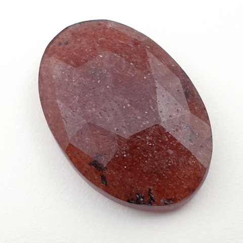 Strawberry quartz faceted cabochon 34x23 mm no 13 Strawberry quartz faceted cabochon 34x23 mm no 13