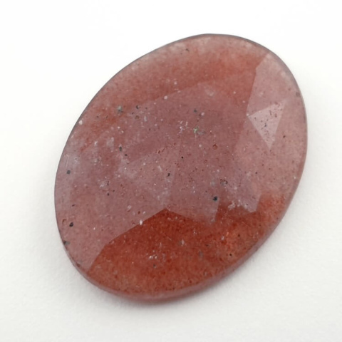 Strawberry quartz faceted cabochon 34x25 mm no 21 Strawberry quartz faceted cabochon 34x25 mm no 21
