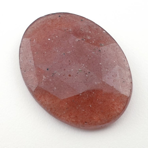 Strawberry quartz faceted cabochon 34x25 mm no 21 Strawberry quartz faceted cabochon 34x25 mm no 21