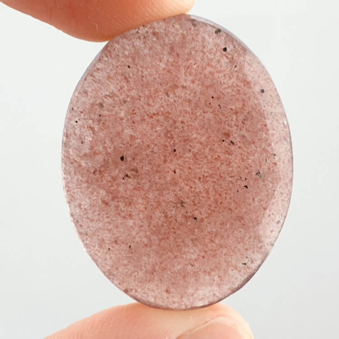 Strawberry quartz faceted cabochon 34x25 mm no 21 Strawberry quartz faceted cabochon 34x25 mm no 21