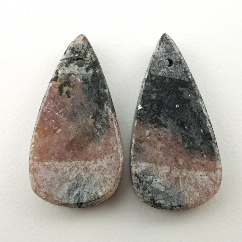 Rodonit para kaboszonów z dziurką 25x13 mm nr P36 Rodonit para kaboszonów z dziurką 25x13 mm nr P36