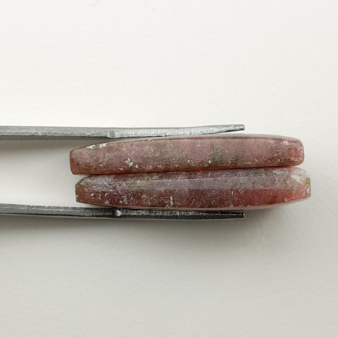 Rhodonite pair of cabochons with hole 27x17 mm no P35 Rhodonite pair of cabochons with hole 27x17 mm no P35