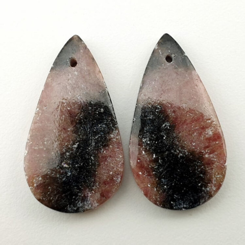 Rodonit para kaboszonów z dziurką 29x16 mm nr P49 Rodonit para kaboszonów z dziurką 29x16 mm nr P49